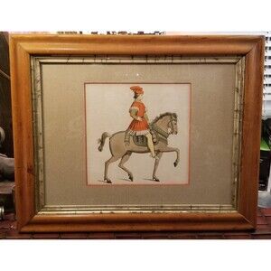 Antique Italian Cavalryman Print, 1860s Bonnard, 14th Century Art
